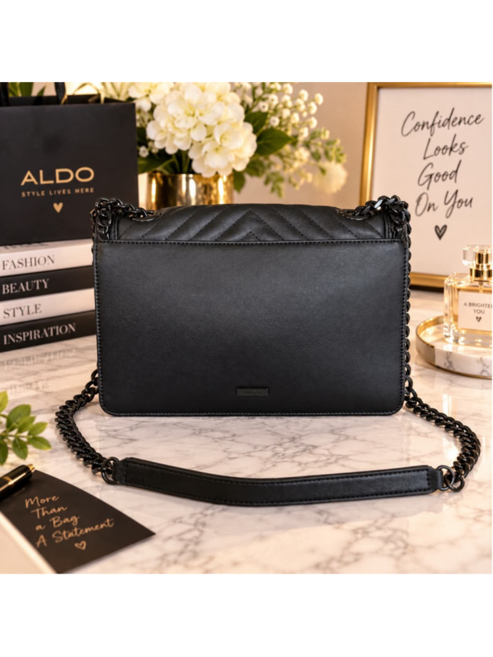 Women's ALDO Black Quilted Shoulder Bag One Size - Picture 2 of 11